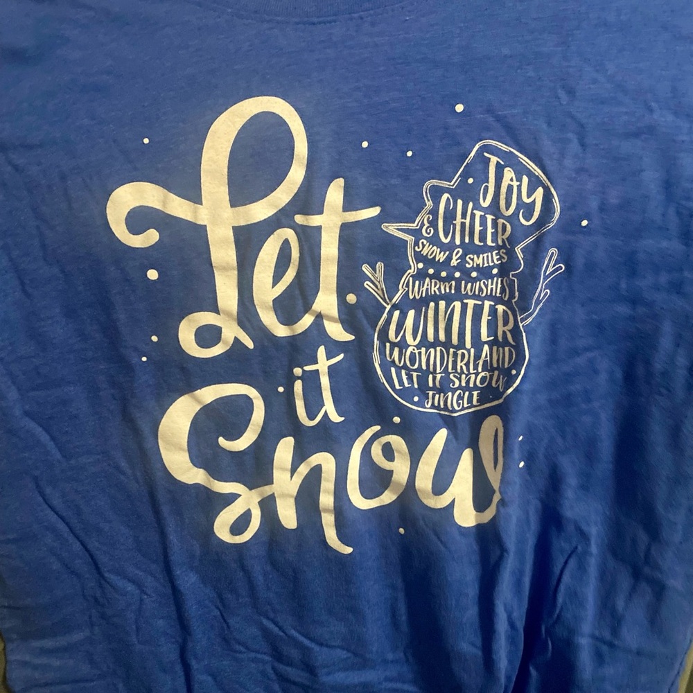 Holiday Time Blue Let It Snow Tee woman’s